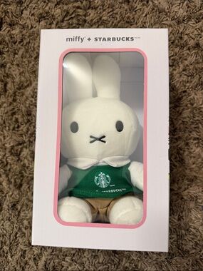 NWT Starbucks x Miffy Plush Bunny Doll White/Green Outfit